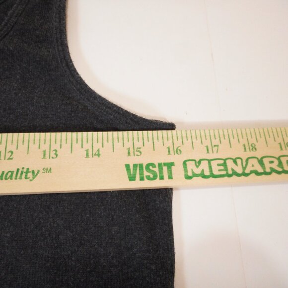 Peruvian Connection Women's L Ribbed Tank Top Pima Cotton Modal Blend Charcoal - Picture 5 of 10